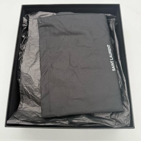 Saint Laurent Opyum Leather YSL Heel Nero Pointed Toe Booties IT 39 US 9 $1750 - Picture 10 of 11